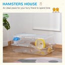 PawHut Portable 2 Storey Hamster Cage W/Running Wheel Drinker Feeding Bowl