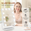 HOMCOM Hollywood Vanity Mirror with Dimmable LED Bulbs, Memory Function Bedroom