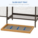 PawHut Wood & Steel Aviary Bird Cage w/ Standing Pole, Nest, Slide-Out Tray