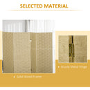 HOMCOM 4 Panel Folding Room Dividers for Wall, Privacy Screen Panels, Brown