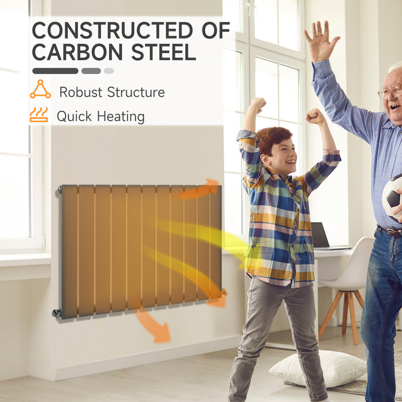 HOMCOM 83 x 60cm Single Panel Vertical Radiator, Space Heater, Grey