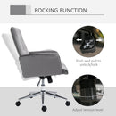 Vinsetto Swivel Computer Chair w/ Arm Modern Style Tufted Home Office Deep Grey