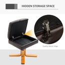 HOMCOM Recliner Chair and Footstool PU Leather Wooden Base Brown