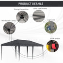 Outsunny 3 x 6 m Pop Up Gazebo Patio Party Event Heavy Duty Canopy Black