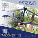 Outsunny Pop Up Gazebo Foldable w/ Wheeled Carry Bag & 4 Weight Bags, Blue