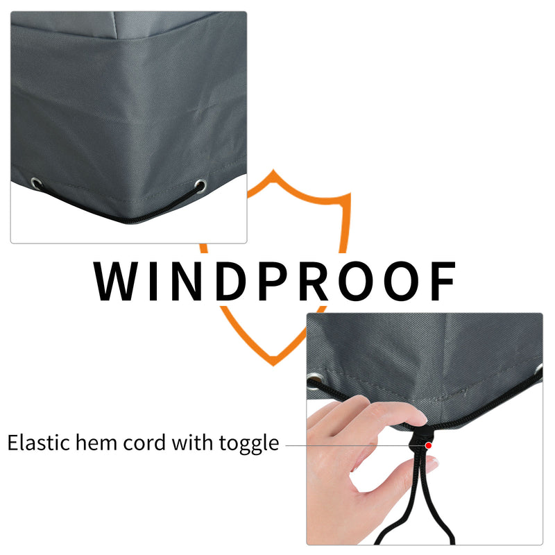 Outsunny 190x72x76cm Rectangular Patio Furniture Cover for Chairs 600D Oxford
