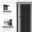 Outsunny Garden Storage Shed with Lockable Door Sloped Roof for Bike Grey
