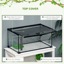 PawHut Glass Reptile Terrarium Habitats for Lizards, Frogs, Snake 50 x 30 x 25cm
