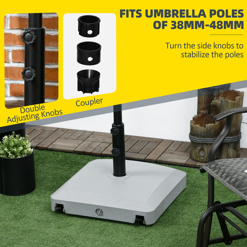 Outsunny Water or Sand Filled Outdoor Market Umbrella Base Stand with Wheels