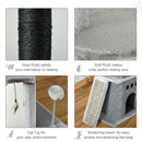 PawHut 255cm Cat Tree Floor To Ceiling Kitty Activity Center With Double Condo