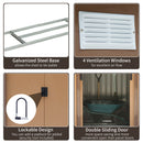 Outsunny Garden Shed Storage Unit w/Locking Door Floor Foundation Vent Yellow