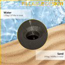 Outsunny Fillable Cantilever Parasol Base Weights with Steel Cross Base & Wheels