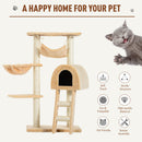 PawHut Cat Tree Kitten Scratching Activity Playing Climb Center Bed Condo Toy