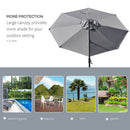 Outsunny 3m Solar LED Cantilever Parasol Adjustable Garden Umbrella Light Grey