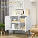 HOMCOM Freestanding Storage Cabinet with Adjustable Shelves for Living Room