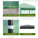 Outsunny Portable Pop-up Walk in Greenhouse w/ Door Windows 2.4 x 1.8 x 2.4m