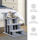 PawHut Dog Steps for Bed 4 Step Pet Stairs for Sofa Dog Cat Climb Ladder Grey