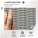 Outsunny 5 PCs Outdoor Rattan Lounge Sofa Footstool Cooler Bar Coffee Table Set