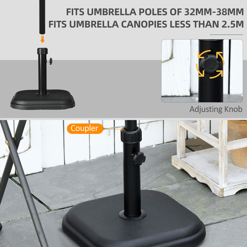 Outsunny 11kg Concrete Square Garden Parasol Base Holder for Table Umbrella