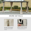 Outsunny 3 x 4(m) Universal Gazebo Replacement Sidewall Set w/ 4 Panels, Beige