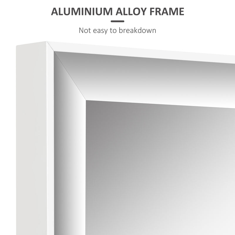 HOMCOM Full Length Mirror Dressing Mirror Wall-Mounted for Bedroom White