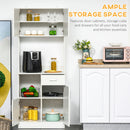 HOMCOM Kitchen Cupboard with Hutch Pantry Storage Cabinet Hutch Microwave Shelf