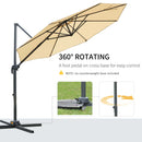 Outsunny 3(m) Garden Banana Parasol Patio Cantilever Hanging Umbrella Beige