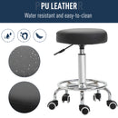 Vinsetto Round PU leather Salon Beautician Stool Adjustable Height w/ Footrest