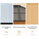 Outsunny Hardtop Gazebo Polycarbonate Canopy with Nettings and Sidewalls Khaki