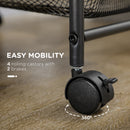 HOMCOM Storage Trolley Rolling Utility Cart with 4 Mesh Basket for Kitchen Black