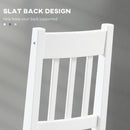 HOMCOM Dining Chairs Set of 2, Pine Wood Frame, Slat Back for Kitchen White