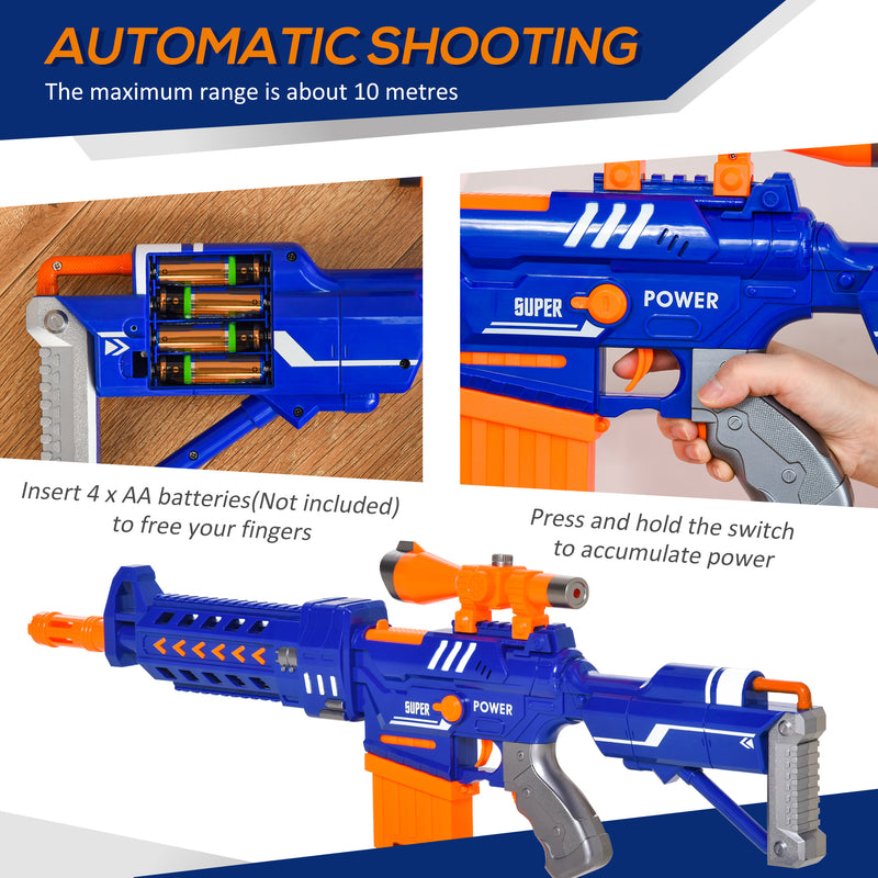 HOMCOM Automatic Foam Blaster Toy Gun Shooter 20 Soft EVA Darts for 8-12 Year