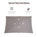 Outsunny 2 x 3(m) Wood Garden Parasol Sun Shade Patio Umbrella Canopy Light Grey