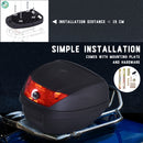 HOMCOM 28L Motorcycle Tail box Helmet Top Case Storage Trunk Carrier Mount Rack