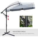 Outsunny 2.7m Garden Cantilever Banana Parasol Sun Shade w/ Crank, Dark Grey
