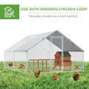 PawHut Walk In Chicken Run Large Galvanized Chicken Coop w/ Cover 3 x 4 x 2m
