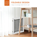 PawHut Foldable Wooden Pet Gate w/ 3 Panels 2 Support Feet for Small Dogs White