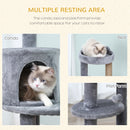 PawHut 4 Tiers 104cm Cat Tree W/ Scratching Posts Perches  Hanging Ball, Beige