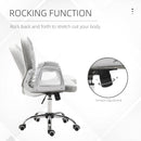 Vinsetto Office Chair Velour Diamond Tufted Padded Ergonomic 360° Swivel Grey