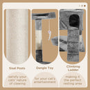 PawHut Cat Tree Scratcher Activity Centre, Condo Scratching Post Toy Bed