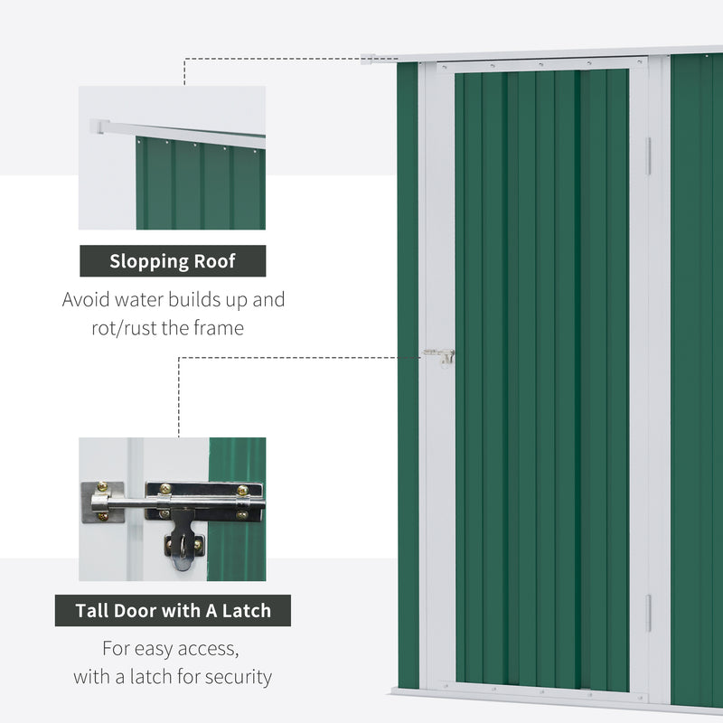 Outsunny Outdoor Storage Shed Steel Garden Shed with Lockable Door Green
