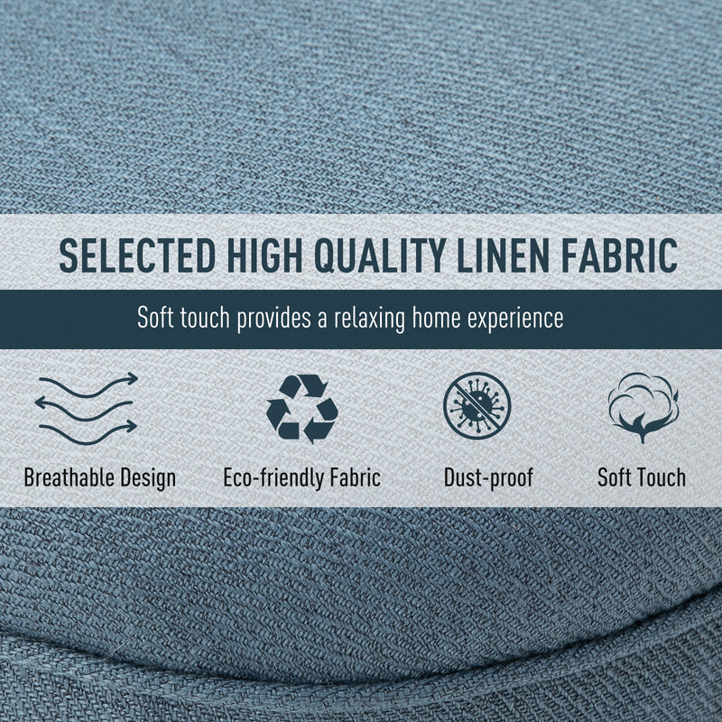 HOMCOM Fabric Single Sofa Armchair Upholstered w/Pillow Wood Leg Livingroom Blue