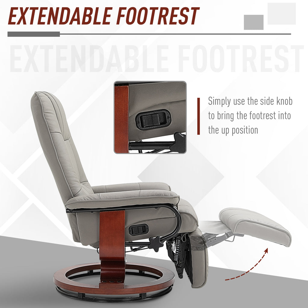 HOMCOM Ergonomic Office Recliner Sofa Chair PU Leather Armchair Lounge