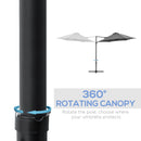 Outsunny 2.5M Offset Roma Patio Umbrella W/ 360° Rotation and Base, Dark Grey