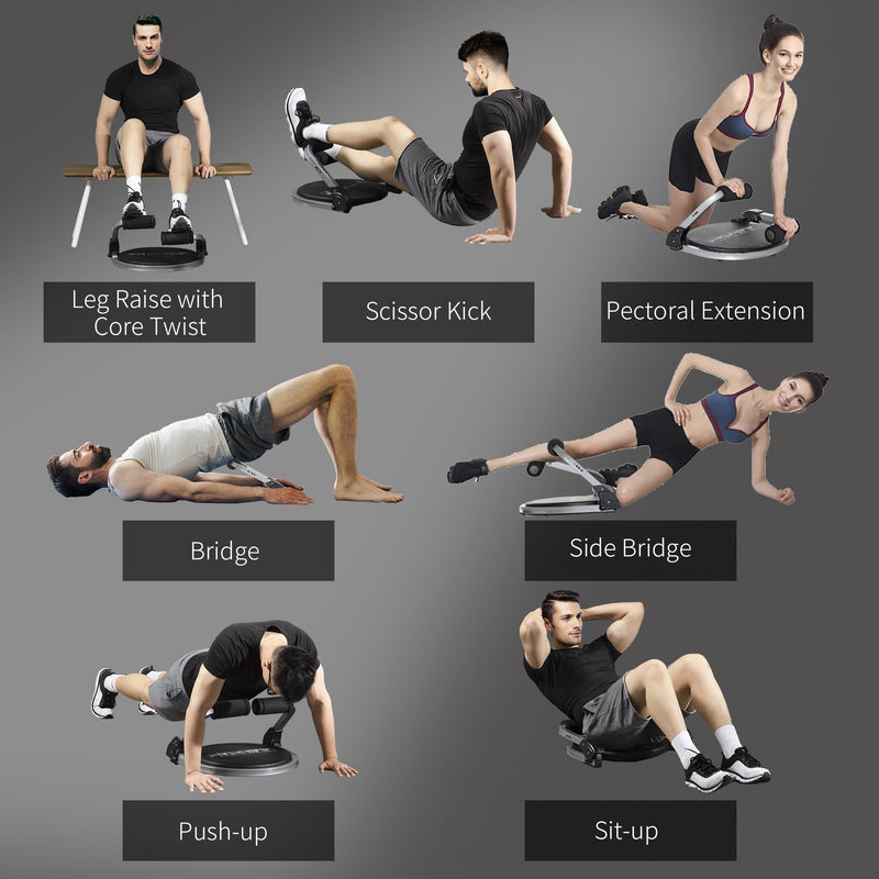 HOMCOM Ab Machine, Abs Trainer, Whole Body Exercise Equipment for Home Gym