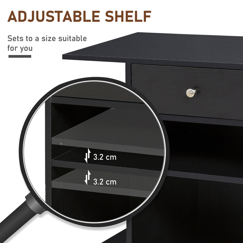 Vinsetto Desk - Table - Side Printer Stand with Wheels, Rolling Printer Cart, Black