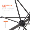 Outsunny 2m Parasol Patio Umbrella, Outdoor Sun Shade With 6 Ribs Orange