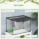 PawHut Glass Reptile Terrarium Habitats for Lizards, Frogs, Snake 50 x 30 x 35cm