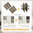 HOMCOM Kitchen Sideboard Storage Cabinet with Removable Wine Holder, Grey