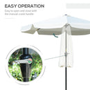 Outsunny 2.7m Patio Umbrella Garden Parasol with Crank, Ruffles, 8 Ribs, White